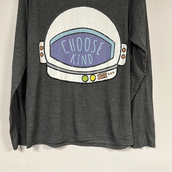 Port & Company men's Gray Long sleeve  Astronaut Helmet T-shirt, M, CHOOSE KIND - Picture 5 of 7